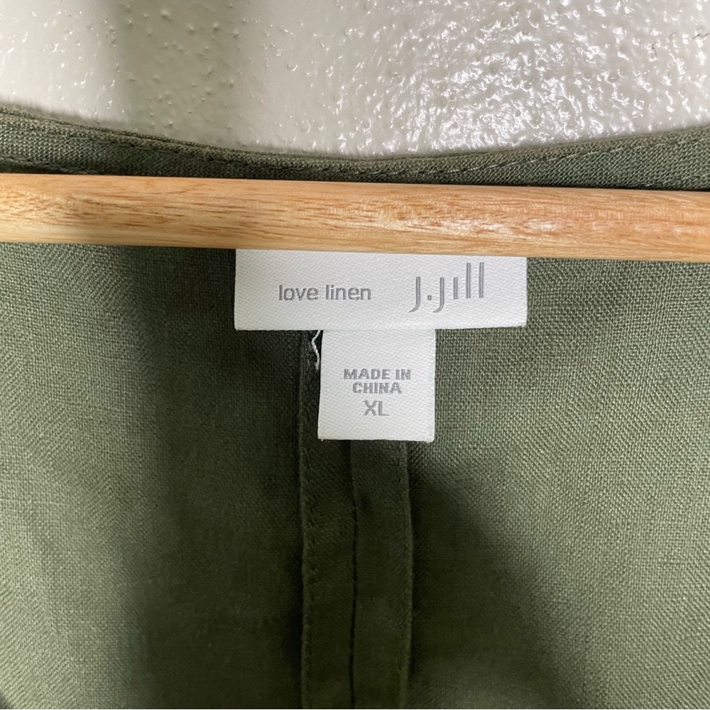 J. Jill Love Linen Moss Green Sleeveless Lagenlook Maxi Dress, XL - Picture 2 of 7